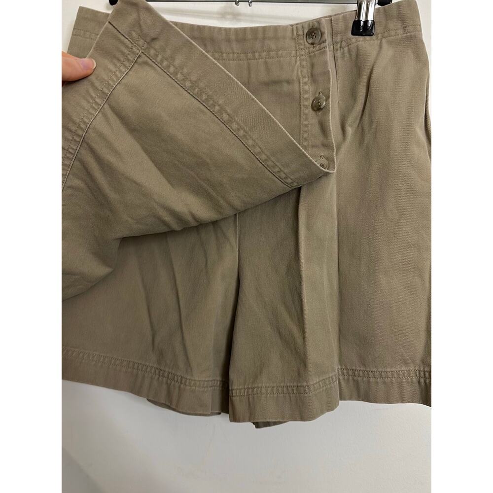 Sonoma Skort Womens 8 Khaki Wrap Button Front Mini 100% Cotton Vintage 90s - Picture 3 of 7